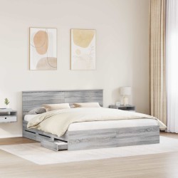 Cadre de lit Gris Sonoma 200 x 200 cm Bois Ingénierie 543710543710