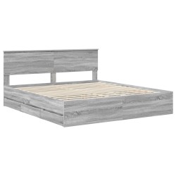 Cadre de lit Gris Sonoma 200 x 200 cm Bois Ingénierie 543710543710