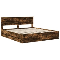 Cadre de lit Chêne fumé 180 x 200 cm Bois Ingénierie 543712543712