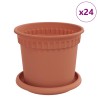 Pots de plantes 24 pcs Rouge brique Ø 15 x 12 cm Plastique 543715543715