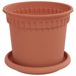 Pots de plantes 24 pcs Rouge brique Ø 15 x 12 cm Plastique 543715543715