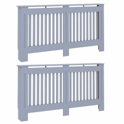 Cache-Radiateur 2 pcs Gris 152 x 19 x 81,5 cm Bois d'ingénierie 543716543716