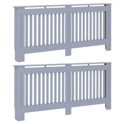 Cache-Radiateur 2 pcs Gris 172 x 19 x 81,5cm Bois d'ingénierie 543717543717