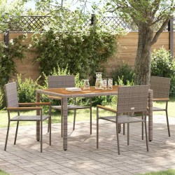 Chaises empilables de jardin 4 pcs Gris et marron 543720543720