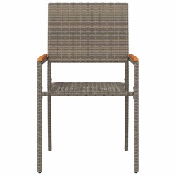Chaises empilables de jardin 4 pcs Gris et marron 543720543720