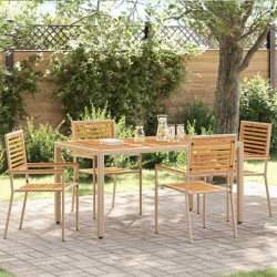 Chaises empilables de jardin 4 pcs Marron et beige 543721543721