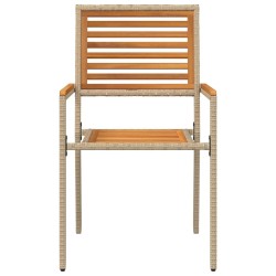 Chaises empilables de jardin 4 pcs Marron et beige 543721543721