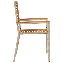 Chaises empilables de jardin 4 pcs Marron et beige 543721543721