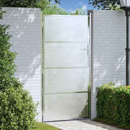 Porte de Jardin Argenté 96 x 200 cm Acier inoxydable 543725543725