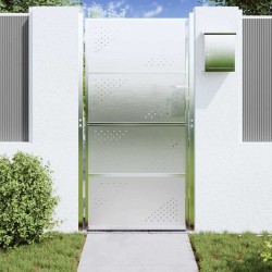 Porte de Jardin Argenté 96 x 200 cm Acier inoxydable 543725543725