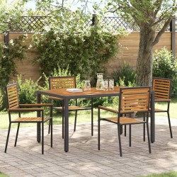 Chaises empilables de jardin 4 pcs Marron et Noir 543726543726
