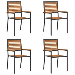 Chaises empilables de jardin 4 pcs Marron et Noir 543726543726