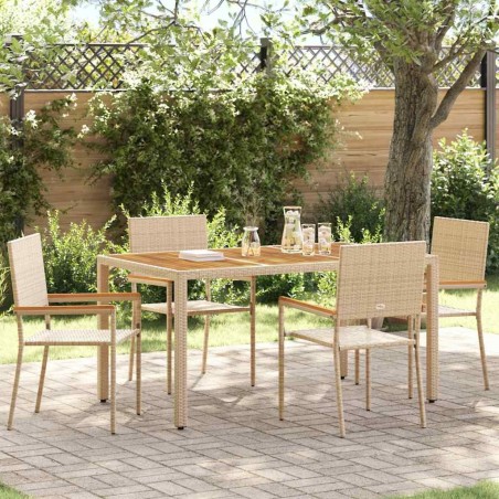 Chaises empilables de jardin 4 pcs Crème et marron 543728543728