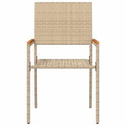 Chaises empilables de jardin 4 pcs Crème et marron 543728543728