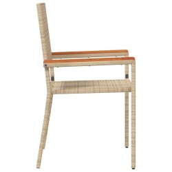 Chaises empilables de jardin 4 pcs Crème et marron 543728543728