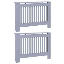 Cache-Radiateur 2 pcs Gris 112 x 19 x 81,5 cm Bois d'ingénierie 543740543740