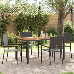 Chaises empilables de jardin 4 pcs Noir et Marron 543743543743