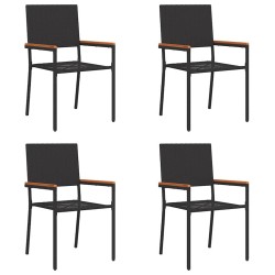 Chaises empilables de jardin 4 pcs Noir et Marron 543743543743