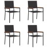 Chaises empilables de jardin 4 pcs Noir et Marron 543743543743