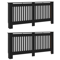 Cache-Radiateur 2 pcs Noir 172 x 19 x 81,5cm Bois d'ingénierie 543744543744