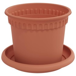 Pots de plantes 24 pcs Rouge brique Ø 12,5 x 10 cm Plastique 543771543771