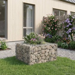 Lit surélevé gabion Argenté 80 x 80 x 40 cm Acier galvanisé 543773543773