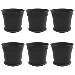 Pots de plantes 6 pcs Noir Ø 19 x 16 cm Plastique 543787543787
