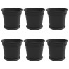 Pots de plantes 6 pcs Noir Ø 19 x 16 cm Plastique 543787543787