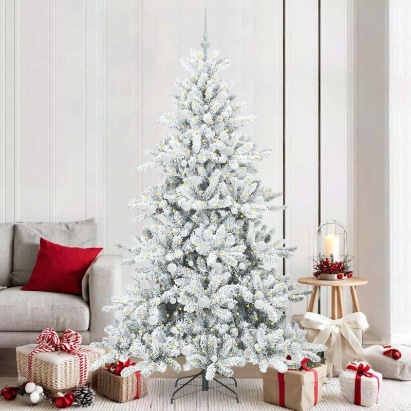 Sapin de Noël Artificiel à Branches Articulées Blanc 210 cm 543804543804