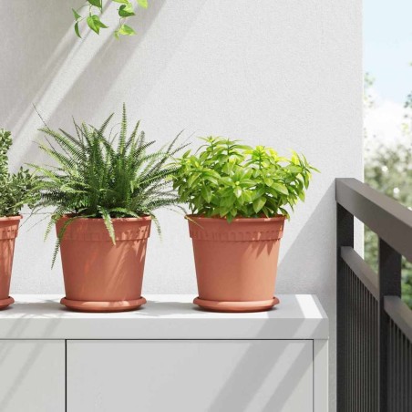 Pots de plantes 6 pcs Rouge brique Ø 19 x 16 cm Plastique 543831543831