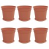 Pots de plantes 6 pcs Rouge brique Ø 19 x 16 cm Plastique 543831543831