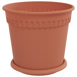 Pots de plantes 6 pcs Rouge brique Ø 19 x 16 cm Plastique 543831543831