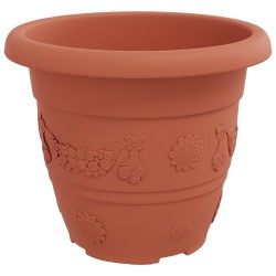 Pots de plantes 6 pcs Rouge brique Ø 26 x 21.5 cm Plastique 543832543832