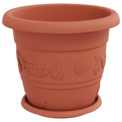 Pots de plantes 24 pcs Rouge brique Ø 30 x 25 cm Plastique 543833543833