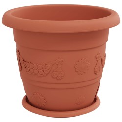 Pots de plantes 24 pcs Rouge brique Ø 34 x 28 cm Plastique 543834543834