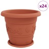 Pots de plantes 24 pcs Rouge brique Ø 39 x 32 cm Plastique 543835543835