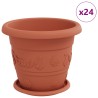 Pots de plantes 24 pcs Rouge brique Ø 26 x 21.5 cm Plastique 543836543836