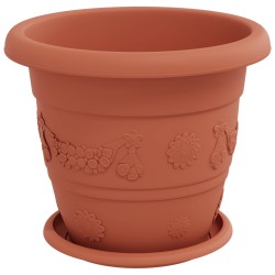 Pots de plantes 24 pcs Rouge brique Ø 26 x 21.5 cm Plastique 543836543836