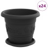 Pots de plantes 24 pcs Noir Ø 22 x 18 cm Plastique 543837543837