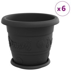 Pots de plantes 24 pcs Noir Ø 30 x 25 cm Plastique 543838543838