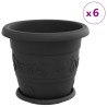 Pots de plantes 24 pcs Noir Ø 30 x 25 cm Plastique 543838543838