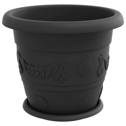 Pots de plantes 24 pcs Noir Ø 34 x 28 cm Plastique 543839543839