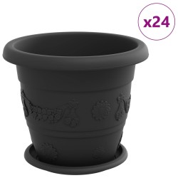 Pots de plantes 24 pcs Noir Ø 26 x 21.5 cm Plastique 543840543840