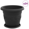 Pots de plantes 24 pcs Noir Ø 26 x 21.5 cm Plastique 543840543840