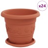 Pots de plantes 24 pcs Rouge brique Ø 22 x 18 cm Plastique 543841543841