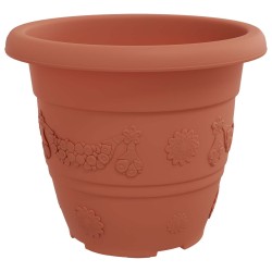 Pots de plantes 6 pcs Rouge brique Ø 22 x 18 cm Plastique 543842543842