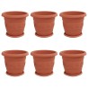Pots de plantes 6 pcs Rouge brique Ø 30 x 25 cm Plastique 543844543844