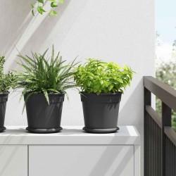 Pots de plantes 24 pcs Noir Ø 19 x 16 cm Plastique 543845543845