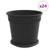 Pots de plantes 24 pcs Noir Ø 19 x 16 cm Plastique 543845543845