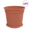 Pots de plantes 24 pcs Rouge brique Ø 19 x 16 cm Plastique 543846543846